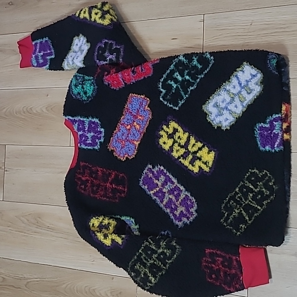 Disney Multicolor Starwars Sherpa  Sweater with Red Trim Soze Xs - Picture 6 of 6